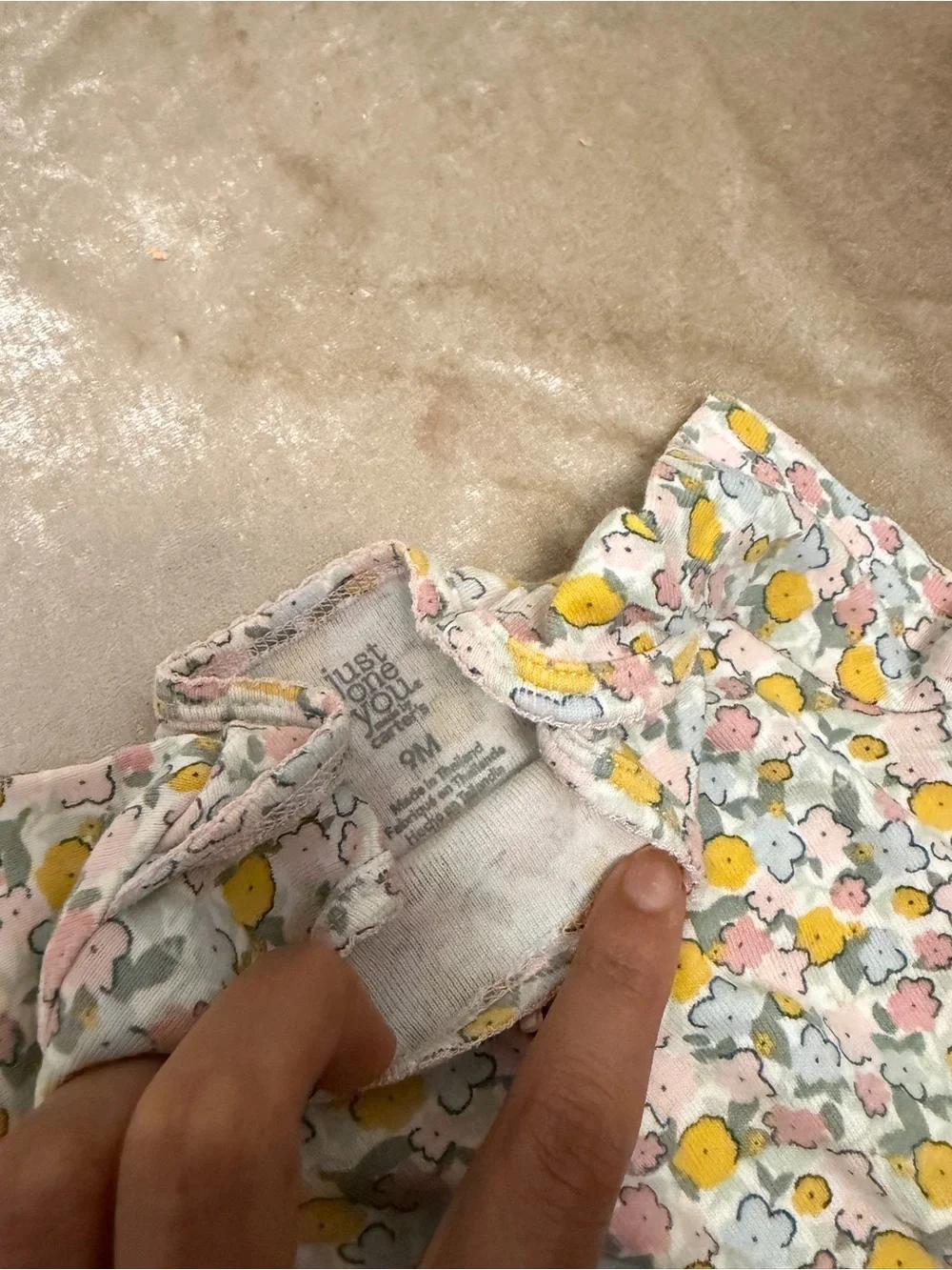 Carter's White and Yellow Chick Print Baby Pajama